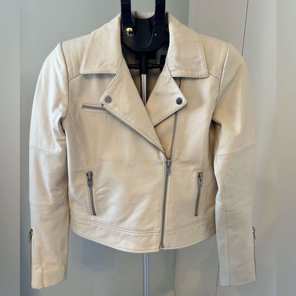 Real Leather Biker Jacket  Joe’s - Size Small, more like XS